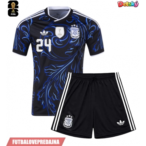 Lacne Dětský Futbalové dres Argentína Enzo Fernandez #24 MS 2026 Krátky Rukáv - Preč (+ trenírky)